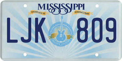 MS license plate LJK809