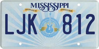 MS license plate LJK812