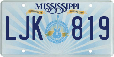 MS license plate LJK819