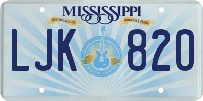 MS license plate LJK820