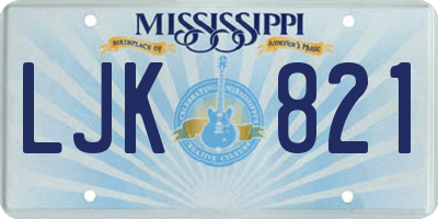 MS license plate LJK821