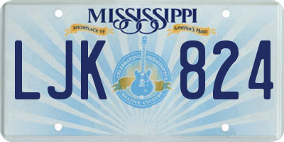 MS license plate LJK824