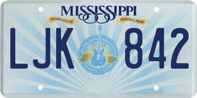 MS license plate LJK842