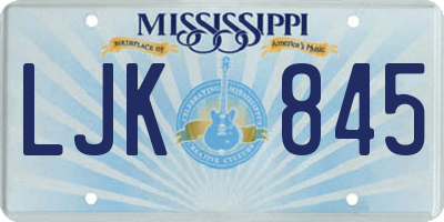 MS license plate LJK845