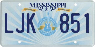 MS license plate LJK851