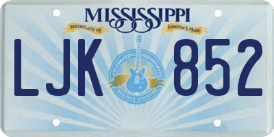 MS license plate LJK852