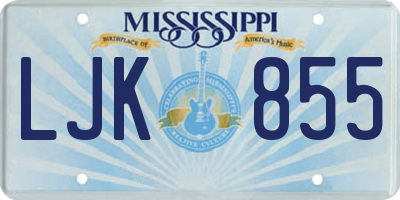 MS license plate LJK855