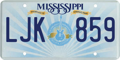 MS license plate LJK859