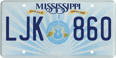 MS license plate LJK860