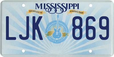 MS license plate LJK869