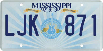 MS license plate LJK871