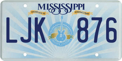 MS license plate LJK876