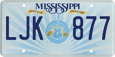 MS license plate LJK877