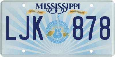 MS license plate LJK878