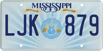 MS license plate LJK879