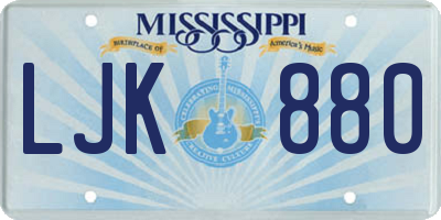 MS license plate LJK880