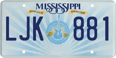 MS license plate LJK881