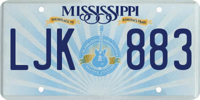 MS license plate LJK883