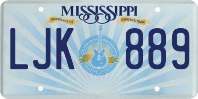 MS license plate LJK889