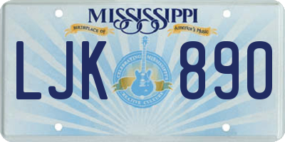 MS license plate LJK890