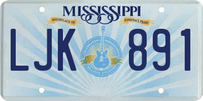 MS license plate LJK891