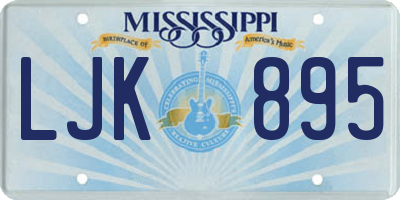 MS license plate LJK895