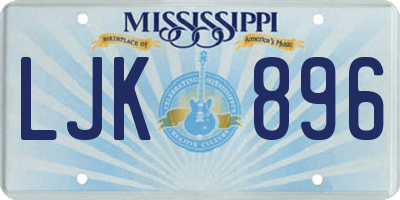 MS license plate LJK896