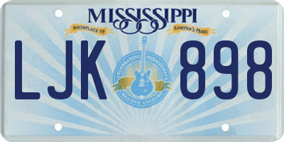 MS license plate LJK898