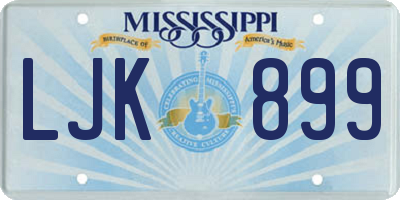 MS license plate LJK899