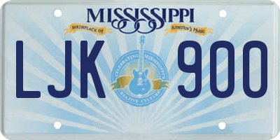 MS license plate LJK900