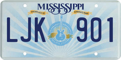 MS license plate LJK901