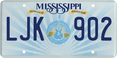 MS license plate LJK902