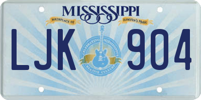 MS license plate LJK904
