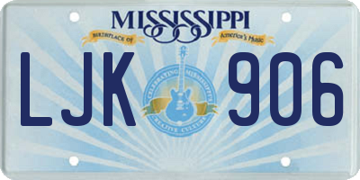 MS license plate LJK906