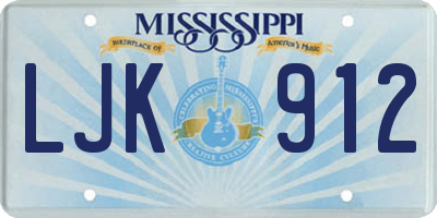 MS license plate LJK912