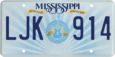 MS license plate LJK914