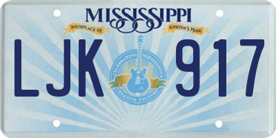 MS license plate LJK917