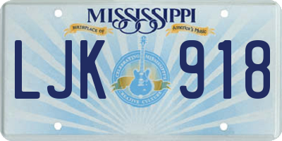 MS license plate LJK918