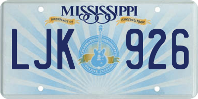 MS license plate LJK926