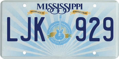 MS license plate LJK929
