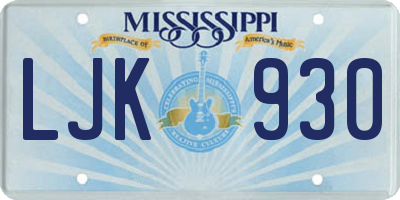 MS license plate LJK930