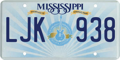 MS license plate LJK938