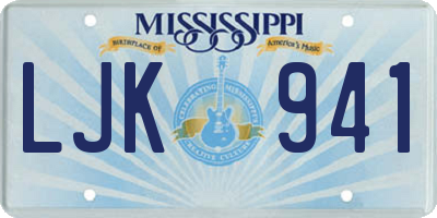 MS license plate LJK941
