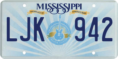 MS license plate LJK942