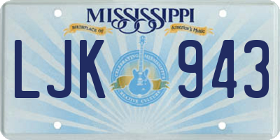 MS license plate LJK943