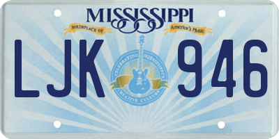 MS license plate LJK946