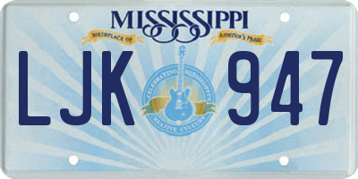 MS license plate LJK947