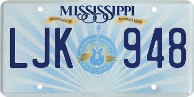 MS license plate LJK948