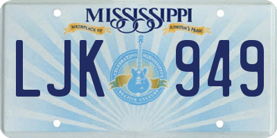 MS license plate LJK949