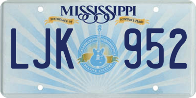 MS license plate LJK952